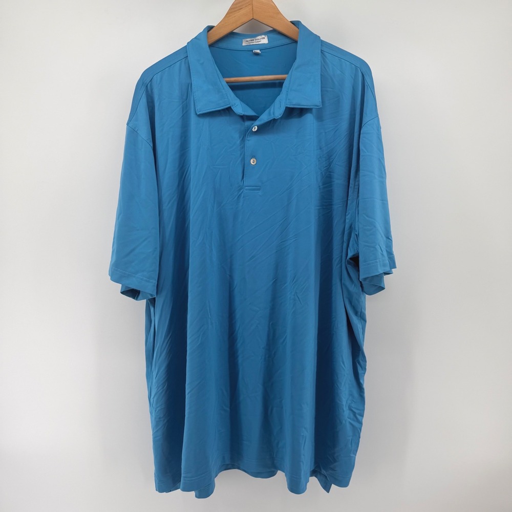 Peter Millar Summer Comfort Mens 3X Blue Performance Golf Polo Shirt Stretch - Picture 2 of 8